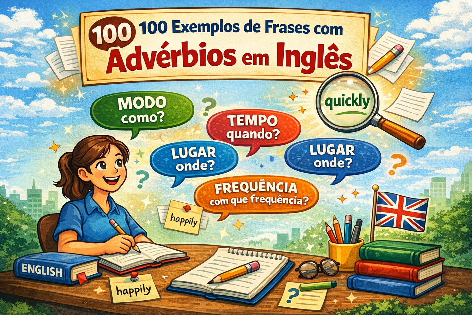 100 Exemplos de Frases com Advérbios em Inglês (com Tradução)