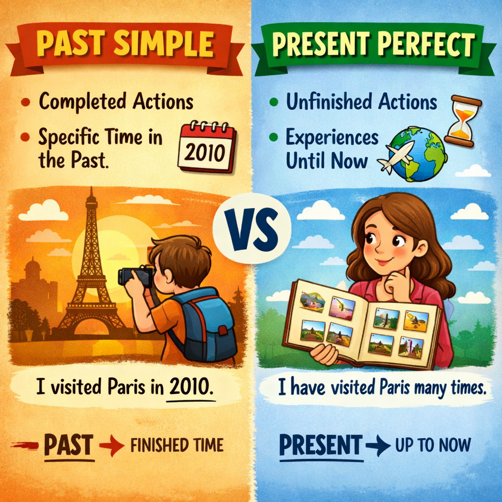 Diferença Entre Simple Past e Present Perfect
